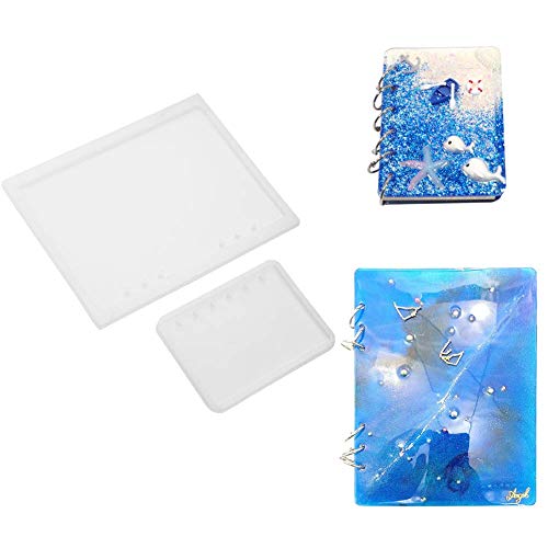 2Pcs Notebook Abdeckung Silikonform, A5 A7 Notebook Harz Casting Formen für DIY Epoxidharz Kristall Notizblock Abdeckung von Hztyyier