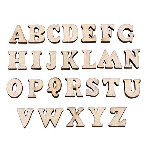 200 Stücke Gemischt Holz A-Z Buchstaben / 0-9 Zahlen für DIY Handwerk Wohnkultur, Höhe: 15mm(Briefe) von Hztyyier
