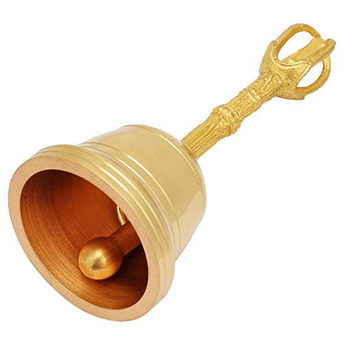 4.5 Zoll Gold Tischglocke Handglocke Handglocke aus Messing Buddhistische Glocke Feng Shui Taoist Instrument von Hztyyier