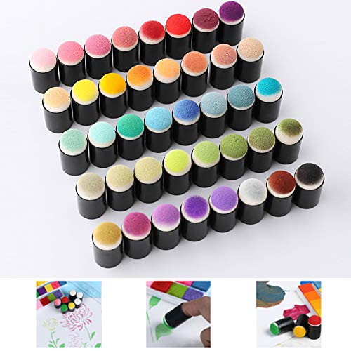 40Pcs Finger Schwamm Daubers Set, Sponge Daubers Art Finger Schwamm Daubers mit Aufbewahrungsbox von Hztyyier