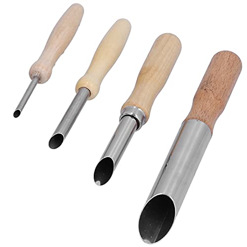 4Pcs Semi Round Lochschneider, Ton Lochschneider für Keramik Skulptur Modellieren Toot Set Edelstahl Holzgriff Keramik Ton Keramikwerkzeuge von Hztyyier