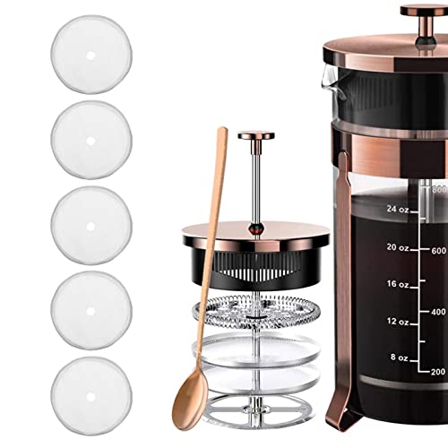 5 Stück Edelstahl-Rohrsiebfilter, 80 Mesh French Press Ersatzfilter für Kaffeemaschinen für 350 Ml French Press-Kaffeemaschine von Hztyyier