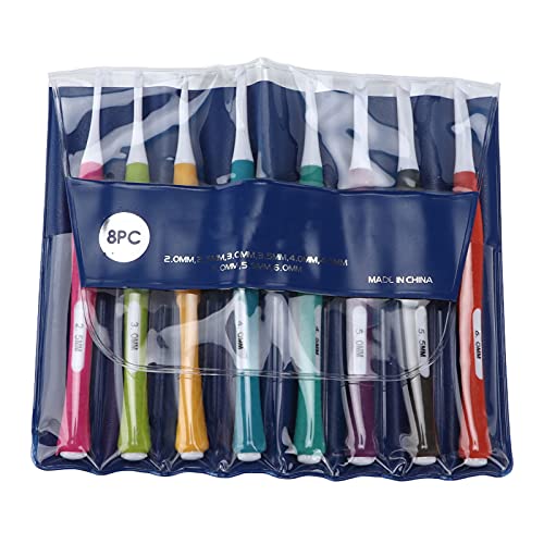 8 Stück Häkelnadeln Set, 2,5 Mm-6 Mm Ergonomische Häkelnadeln für Arthritische Hände, Häkelnadeln Webwerkzeuge für Bastelliebhaber von Hztyyier