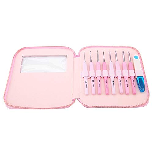 9pcs Farbverlauf Häkelnadeln Set, 2,5 mm 6 mm glatt Stricknadeln Kit, ergonomische Soft Grip Griffe, LongKnit Nadeln Weben Garn Set von Hztyyier