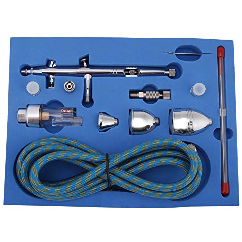 Professionelles Airbrush G 186K Set Mehrzweck Dual Action Airbrush Kit mit Schwerkraftzufuhr mit 0,2 mm / 0,3 mm / 0,5 mm Spitze zum Sprühen Sie Auto Graphics Art Crafts von Hztyyier