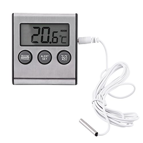 Fridge Thermometer, Digital Thermometer mit Fühler, Warnungsalarm für Hohe und Niedrige Temperaturen von Hztyyier