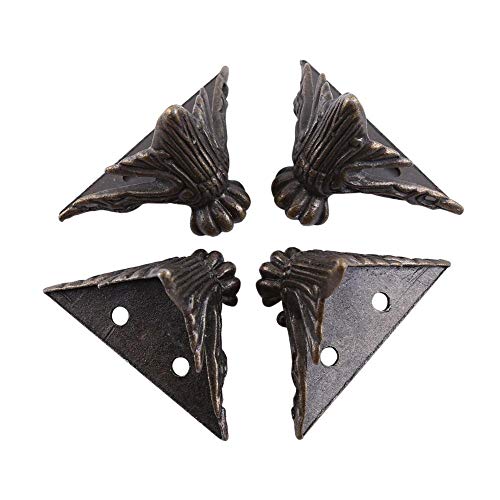 Hztyyier Antike Messing Box Beine, 4 Stück Zink-Legierung Eckenschutz, für Schmuckschatulle und Geschenkbox von Hztyyier