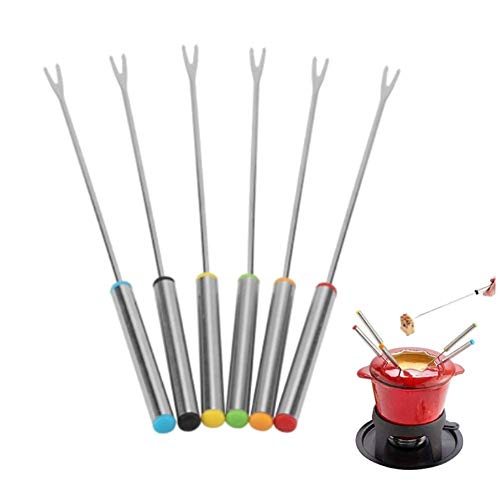 6Pcs Gabeln Edelstahl Fonduegabeln, Schokofondue Gabeln, Fondue Gabel für Käse Fleisch Schokolade Dessert von Hztyyier