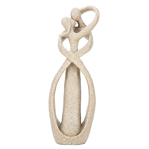 Hztyyier Sandsteinstatue, Paar Couples Figurines, Abstrakte Statue Handgefertigten Sandstein Geschnitzt Kiss Lovers Paar Statue Skulptur Hause Hochzeitsdekor von Hztyyier