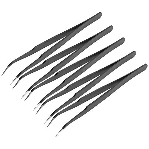 Hztyyier Antistatic Edelstahl -Pinzetten -Picking Werkzeug 5pcs für das Nähen und die Industriebeschichtung (Ellenbogenpinzette) von Hztyyier
