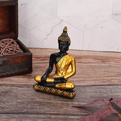 Hztyyier Buddha Figur Statue Sand Tabelle Zubehör Südostasien Dekorative Figur Harz Handwerk Ornament(Gold) von Hztyyier