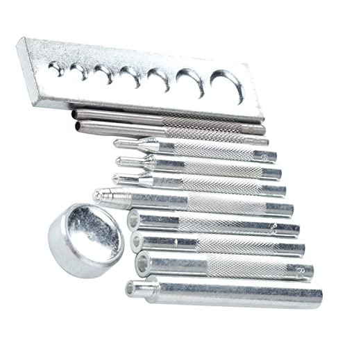 Hztyyier DIY-Leder-Schnappknopf aus Edelstahl für Loch-Installieren von Werkzeug, Künstlerische Effekte, für Lederarbeiten, [10-teiliges Set] von Hztyyier