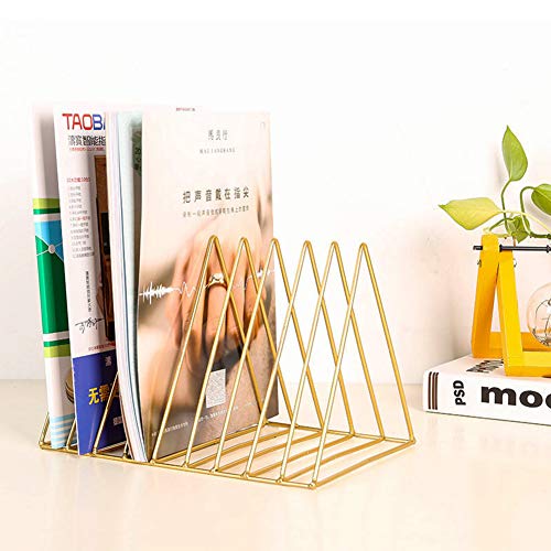 Hztyyier Desktop Bücherregal Elegant Decor Organizer für Zeitschriften Ordentliche Speicher Silber Farbe (Gold) von Hztyyier
