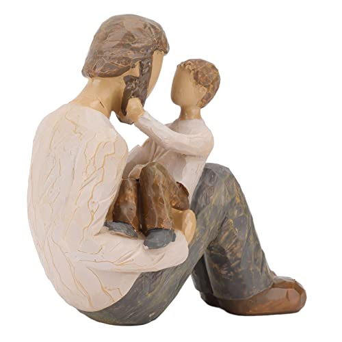 Hztyyier Gnom Statue Vater und Sohn Skulptur Schreibtisch Ornament Deko Figur für Bücherregal Schrank Tischplatte von Hztyyier