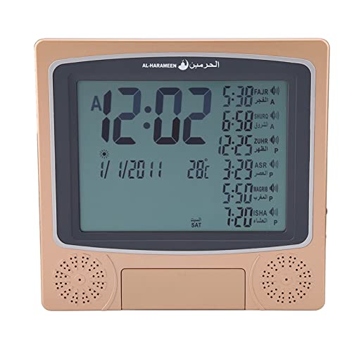 Hztyyier Islamische Gebetstischuhr Digitaler Muslimischer Azan Gebetsuhr Wecker LCD AZAN Uhr mit programmierbarem Wecker Kalender Innentemperatur Hztyyier Islamische Gebetstischuhr Digitaler Muslimischer Azan Gebetsuhr Wecker LCD AZAN Uhr mit programmierbarem Wecker Kalender Innentemperatur von Hztyyier