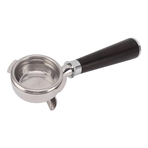 Hztyyier Kaffee Portaf Filter Edelstahl Ersatz 58mm 3 Ohren Nackter Filter mit Filter Korb Holzgriff Kaffee Maschine Zubehör (Geben Sie ein lila Sandelholz ein) von Hztyyier