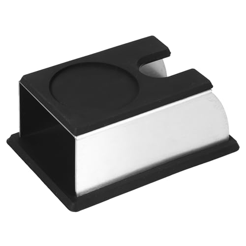 Hztyyier Kaffeestamperhalter Edelstahl Silikon Tragbare Kompakte Größe Trapez Rahmen Mini Größe Gute Verarbeitung für Kaffeeliebhaber (BLACK) von Hztyyier