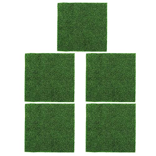 Hztyyier Künstliches Gras, Sukkulenten-Simulation, Mikrolandschaft, Rasen, DIY-Rasen, Quadratische Dekoration, Gras, Mini, 30 X 30 cm, 5 Stück, Miniatur-Ornament von Hztyyier