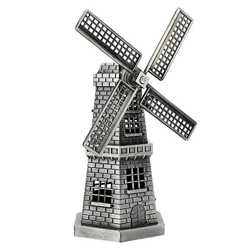 Hztyyier Metall Ornament Figur, Niederländische Windmühle Statue Kreative Hand Löten Wohnkultur Kunsthandwerk Geschenke von Hztyyier