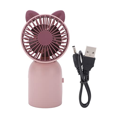 Hztyyier Mini-Handventilator, Niedliches Katzen-Aussehen USB Wiederaufladbarer Persönlicher Ventilator Ein Schlüsselschalter Kleiner Ventilator für das Heimbüro Im Freien von Hztyyier