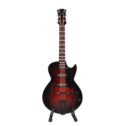 Hztyyier Miniatur Gitarre Modell Holz Schreibtisch Display Instrument Modell Mini Musical Ornamente Handwerk Wohnkultur mit Ständer Gitarre Ornament Geschenke(14cm) von Hztyyier