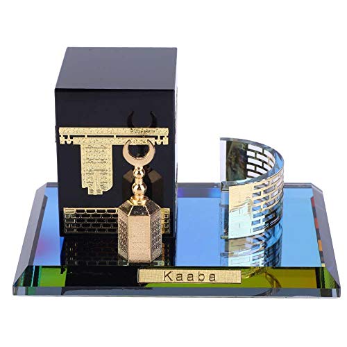 Hztyyier Moschee Architektur Modell Kits, Muslimischen Islamische Dekoration Kristall vergoldeten Kaaba dreiteilige Modell für Home Desktop Dekoration Geschenke von Hztyyier