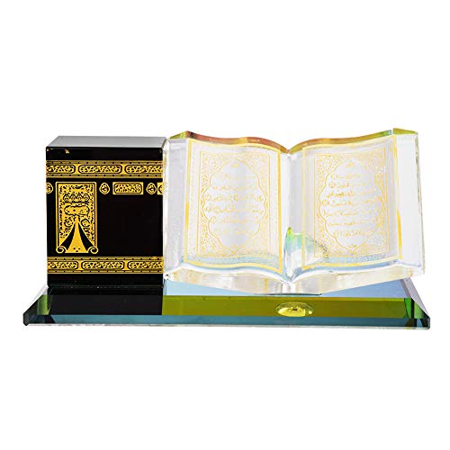 Hztyyier Muslimische Kristall vergoldete Kaaba Buch Miniatur Modell Prunkstück islamische Architektur Handwerk Startseite Tisch Dekor islamische Gebäude Auto Ornament von Hztyyier
