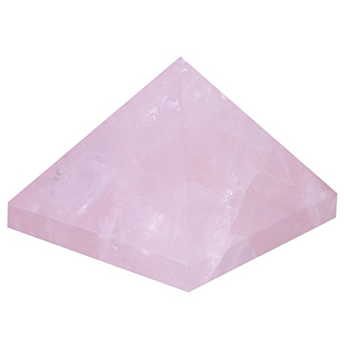Hztyyier Natürliche Kristallpyramide für Desktop Home Decor Rosa Rosenquarz Pyramide Carving Figuren von Hztyyier