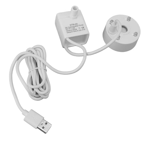 Hztyyier Nebel-Hersteller USB-Nebel-Hersteller Pumpe LED-Bunte Beleuchtung Brunnen Zerstäuber Luftbe Feuchter 5V Nebel Maschine für Teich Garten (White) von Hztyyier