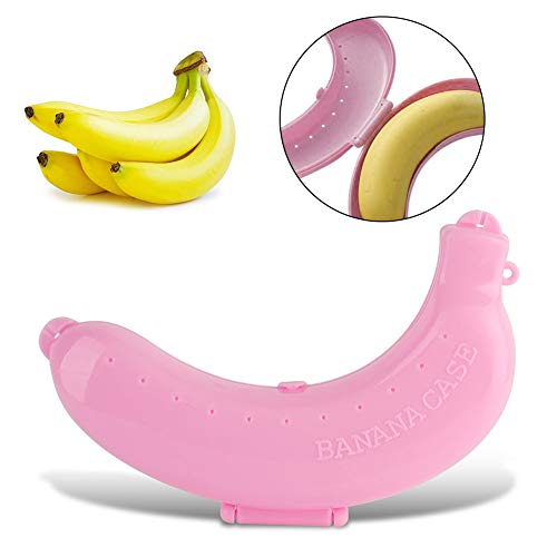 Hztyyier Obst Bananenschutzkastenhalter Fall Mittagessenbehälter - Schützen Sie die Banane vor Schäden, Verhindern Sie Verfälle, für Büro- und Außenaktivitäten (Rosa) von Hztyyier