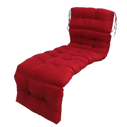 Hztyyier Outdoor Chaise Lounge Kissen Water Fade- Polyester Stoff mit Krawatten für Terrassen Rasengarten Pool Im Innenbereich Im Freien Im Freien Im Freien (Wine RED) von Hztyyier