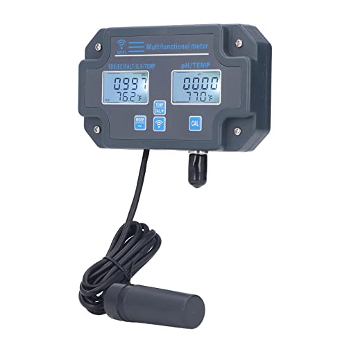 Hztyyier Smart Water Quality Tester, APP-Fernbedienung PH EC TDS Salt S.G Temperaturmesser Online-Monitor von Hztyyier