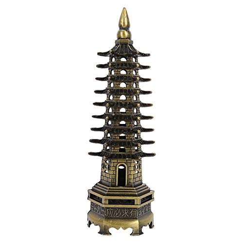 Hztyyier Metall Turm Statue Chinesischen Stil WenChang Turm Modell Figur Legierung Pagode Miniatur Ornamente Office Home Desktop Decor von Hztyyier