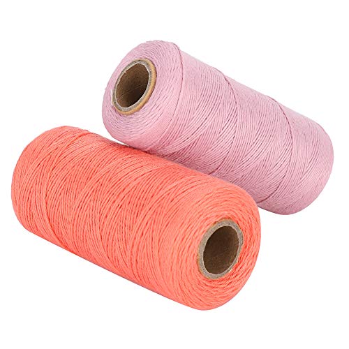 Hztyyier Stickmaschine Faden Stark und Langlebig für Teppiche, Decken, 2pcs Warp Garnwebfaden für die Webmaschine 250 M Rosa Wassermelone Rot von Hztyyier