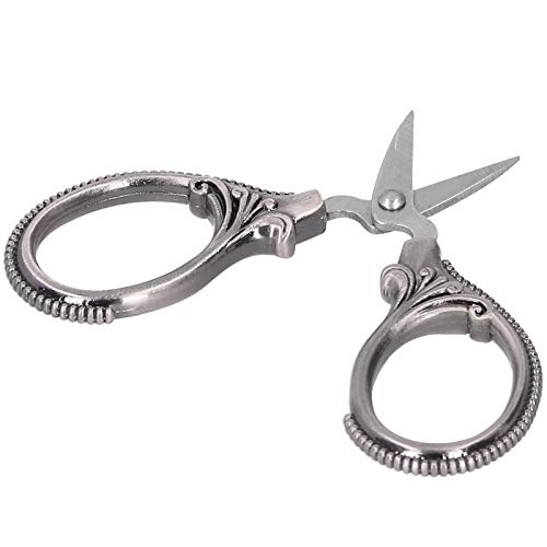 Hztyyier Tragbare Handwerkschere Edelstahlnähte Schere für Sticksegler (Silberschwarz) von Hztyyier