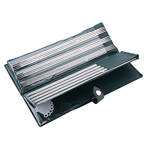 Knitting Needles Steel, 11 Größen 44Pcs Double Pointed Edelstahl Stricknadeln Set im Fall Handcraft Sweater Weave Straight Needle Set 1,5 mm 5 mm 9,8/14,1 Zoll(36cm) von Hztyyier