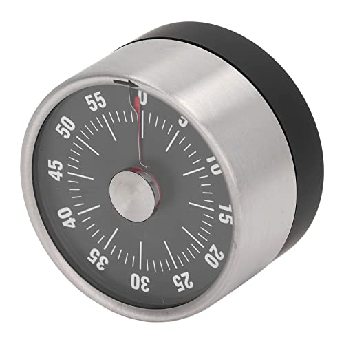 Magnetischer Timer, Mechanische Thermometer, Timer, Edelstahl, Visueller Countdown, 70 DB, Alarm, Hohe Genauigkeit, Küchenuhr (Schwarz) von Hztyyier