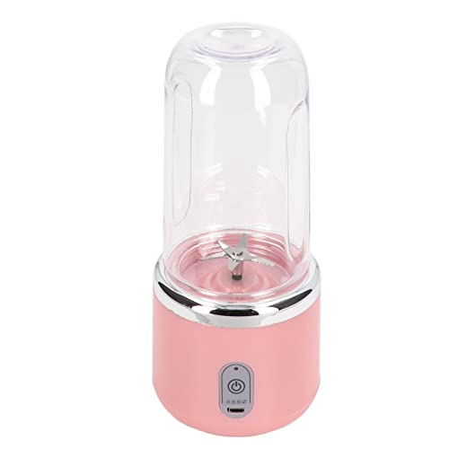 Mini-Mixer, 1200-mAh-Akku, 6 Klingen, Tragbarer Mixer, 300 Ml Fassungsvermögen, USB-Aufladung für Kaffee (Rosa, 6 Klingen, Deckel) von Hztyyier