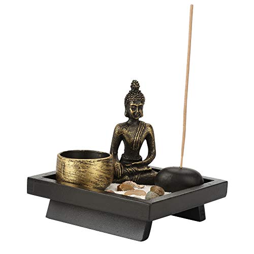 Tabletop Buddhismus Kerzenständer, Meditation Relax Decor Set Buddhismus Räucherstäbchenhalter für Einrichtungsgegenstände von Hztyyier