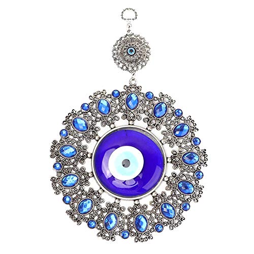Türkei Blue Evil Eye Ornament, Blaue Augen Perle Fatima Hand Glückliches Amulett Wandbehang für Schutz und Wandbehang Dekor von Hztyyier