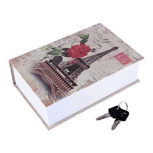 Tresor für Buchumleitung, Wörterbuch Geheimwörterbuch Cash Safe Box Bibel Safe Box mit Sicherheitsschlüssel (Eiffelturm Type) von Hztyyier