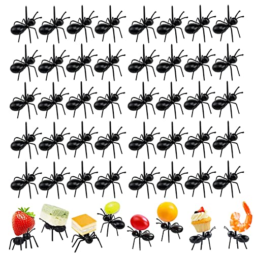 48 Stück Ant Obst Gabel Set, Kinder ameisen zahnstocher, Ant Food Picks, Animal Fruit Picks, Kreative Food Fork, für Snacks, Obst, Desserts, Kuchendesserts von Hzyclzh