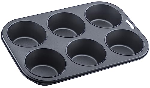 iCook Tiefe Muffinform für 6 Muffins, Carbon, Schwarz, 6 Tassen von iCook