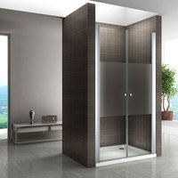 I-flair Duschtür, Duschabtrennung aus 6 mm teilsatiniertem Sicherheitsglas Breite: 72-76 cm - Höhe: 185 cm von IFLAIR