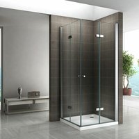 Iflair - Duschkabine Duschabtrennung Eckeinstieg Falttür nano-esg Klarglas Höhe: 190cm DK99 80x80 mit Duschwanne Iflair - Duschkabine Duschabtrennung Eckeinstieg Falttür nano-esg Klarglas Höhe: 190cm DK99 80x80 mit Duschwanne von IFLAIR