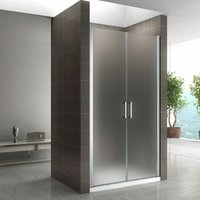 I-flair - Duschtür 68-140 cm, Duschabtrennung aus 6 mm satiniertem esg Sicherheitsglas mit Nanobeschichtung und Edelstahlgriffe, Breite: 77-80 cm von I-FLAIR