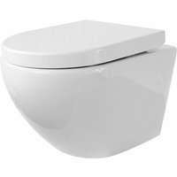 Toilette Hänge wc Spülrandlos inkl. wc Sitz mit Absenkautomatik softclose + abnehmbar Redonde von I-FLAIR