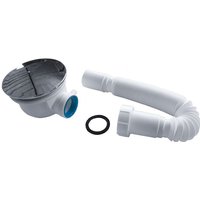 Siphon Ablaufgarnitur 90mm Abfluss Duschwanne Duschablauf Weiß von I-FLAIR