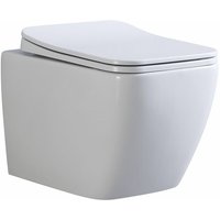 Toilette Hänge wc Spülrandlos inkl. wc Sitz mit Absenkautomatik softclose + abnehmbar cube von I-FLAIR