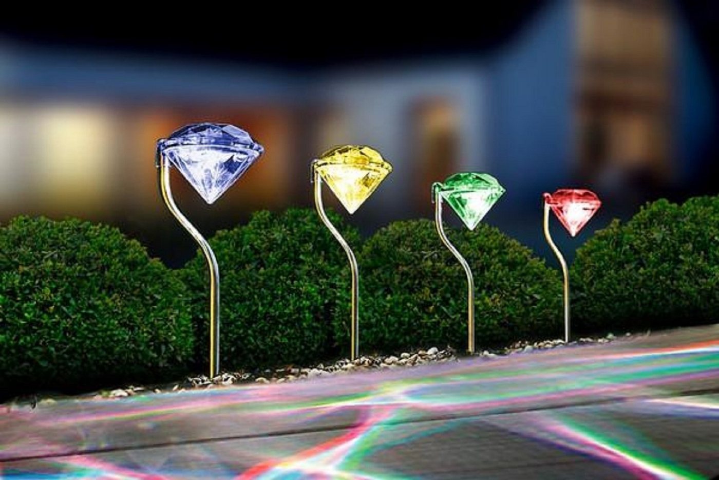 I-Glow LED Solarleuchte I-Glow Diamant Effekt Solarlichter Set 4tlg. von I-Glow